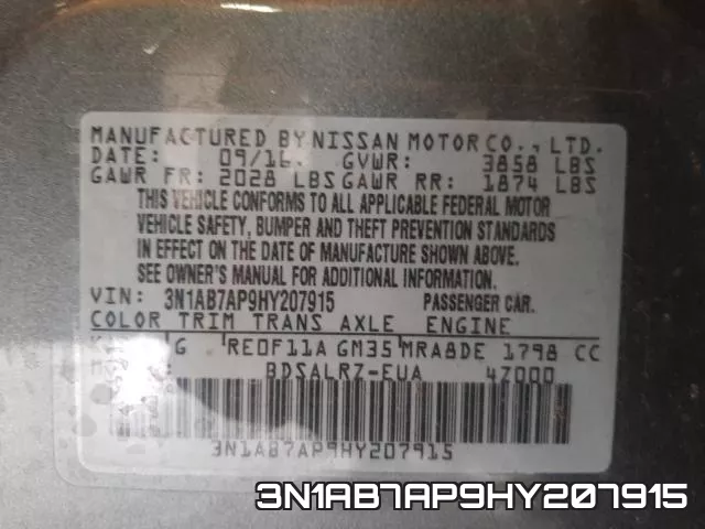 3N1AB7AP9HY207915 фото 2
