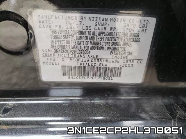 3N1CE2CP2HL378051 фото 2