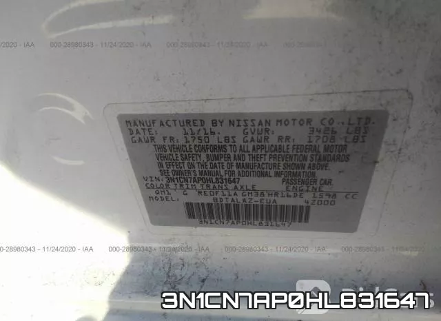 3N1CN7AP0HL831647 фото 9