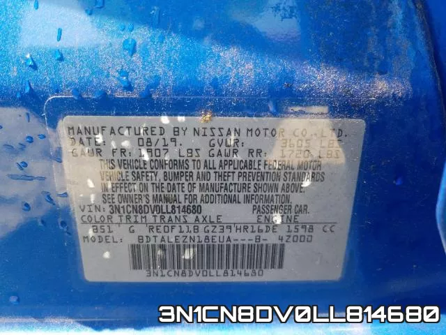 3N1CN8DV0LL814680 фото 2