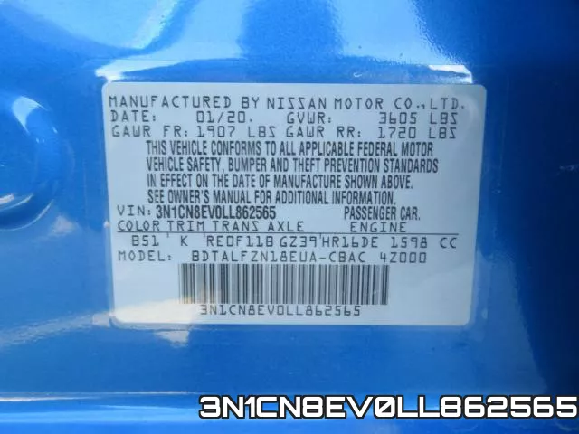 3N1CN8EV0LL862565 фото 2