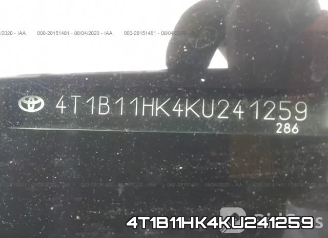 4T1B11HK4KU241259 фото 10