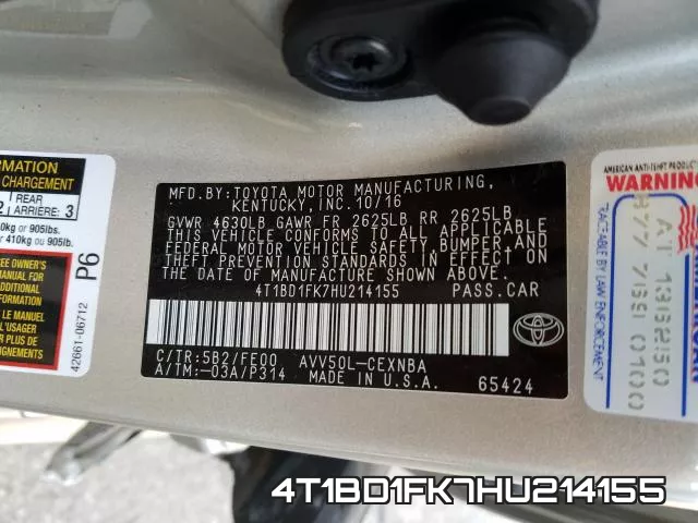 4T1BD1FK7HU214155 фото 2