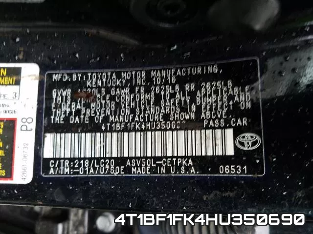 4T1BF1FK4HU350690 фото 2