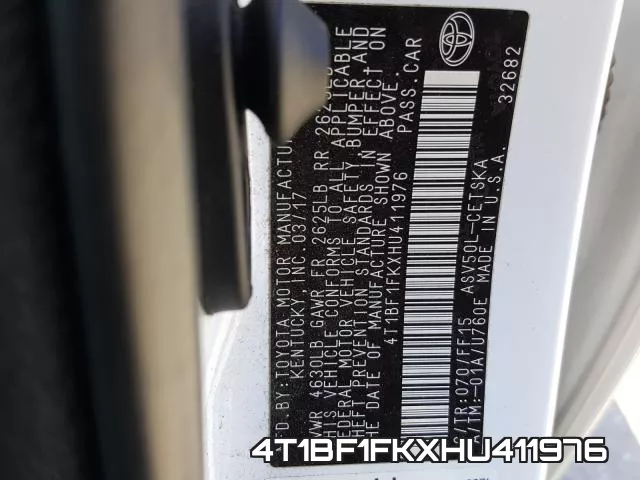4T1BF1FKXHU411976 фото 2