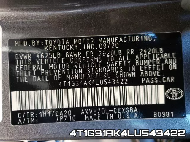 4T1G31AK4LU543422 фото 2