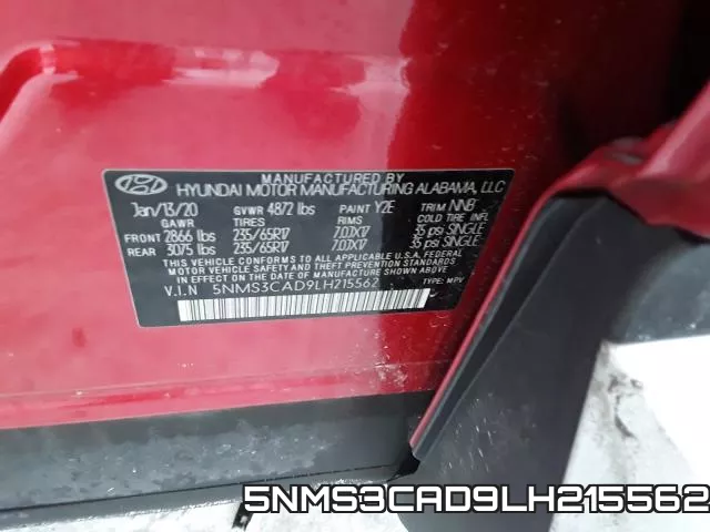 5NMS3CAD9LH215562 фото 2