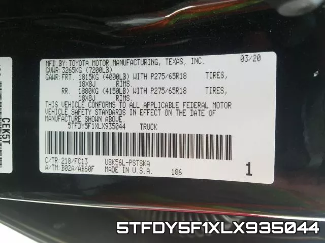 5TFDY5F1XLX935044 фото 2