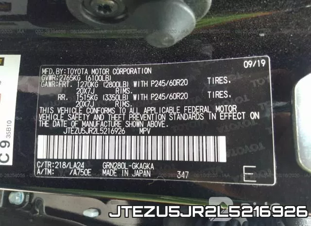 JTEZU5JR2L5216926 фото 9