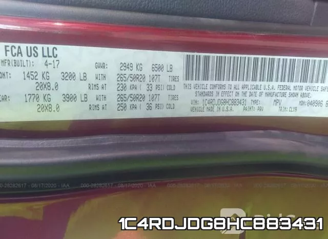 1C4RDJDG8HC883431 фото 10