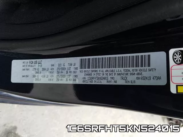1C6SRFHT5KN524015 фото 2