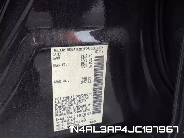 1N4AL3AP4JC187967 фото 2