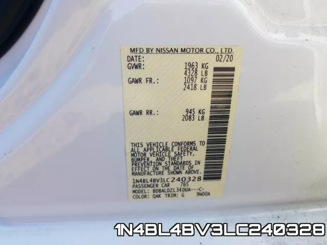 1N4BL4BV3LC240328 фото 2