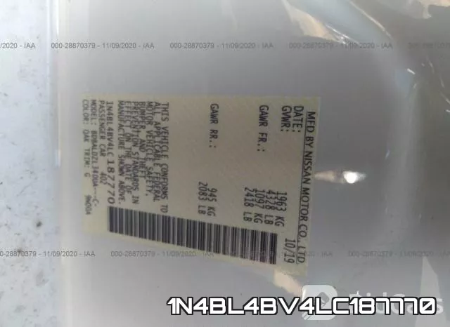 1N4BL4BV4LC187770 фото 10