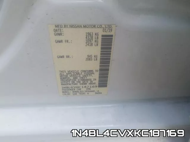 1N4BL4CVXKC187169 фото 2