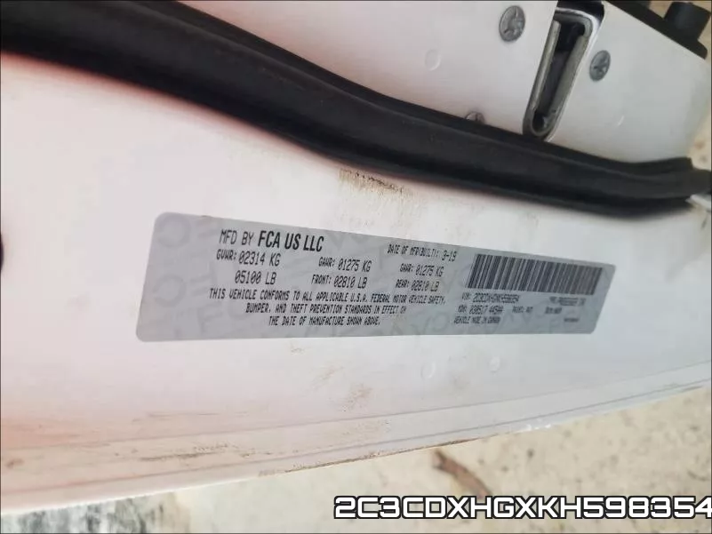 2C3CDXHGXKH598354 фото 2