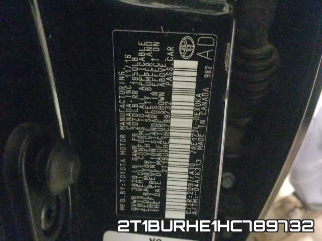 2T1BURHE1HC789732 фото 2