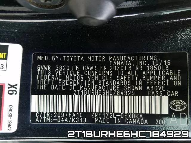 2T1BURHE6HC784929 фото 2