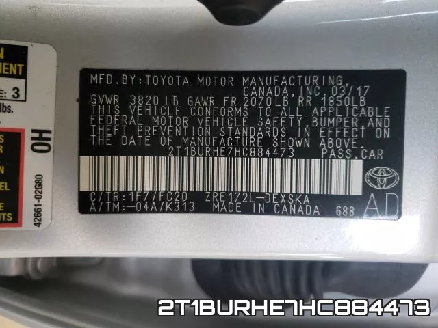 2T1BURHE7HC884473 фото 2