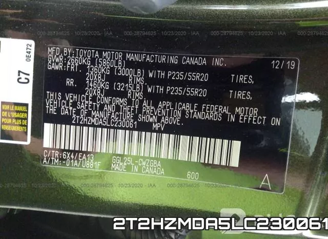 2T2HZMDA5LC230061 фото 9