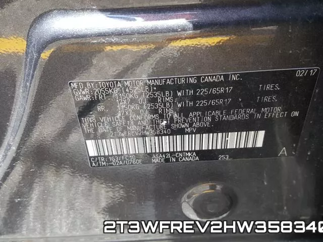 2T3WFREV2HW358340 фото 2