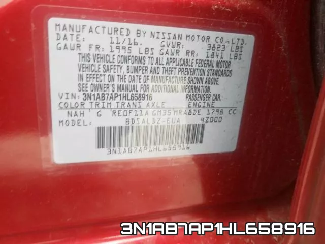 3N1AB7AP1HL658916 фото 2