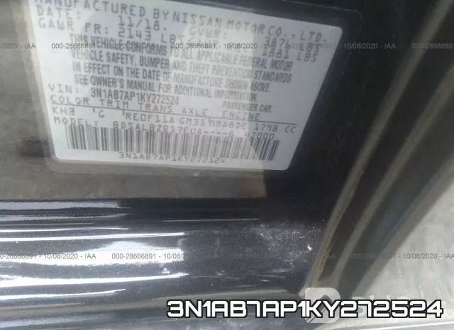 3N1AB7AP1KY272524 фото 10