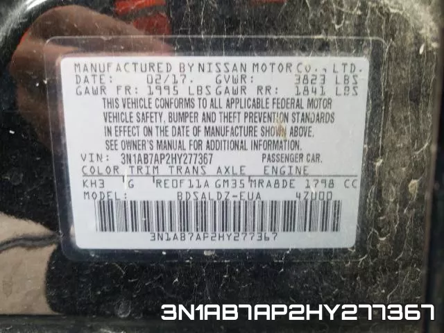 3N1AB7AP2HY277367 фото 2