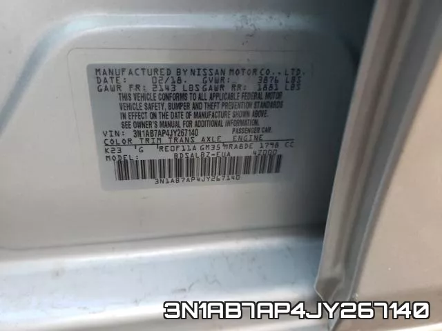 3N1AB7AP4JY267140 фото 2