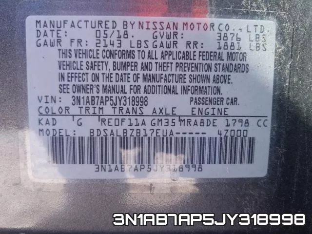 3N1AB7AP5JY318998 фото 2