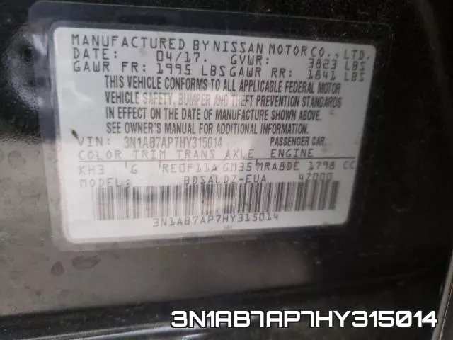 3N1AB7AP7HY315014 фото 2