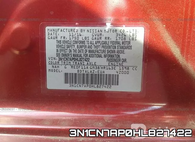 3N1CN7AP0HL827422 фото 9