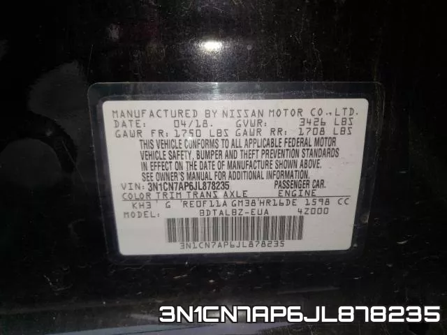 3N1CN7AP6JL878235 фото 2