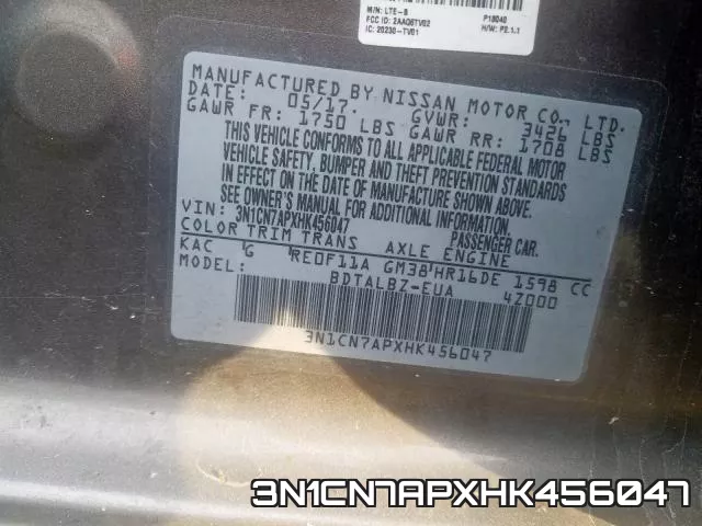 3N1CN7APXHK456047 фото 2