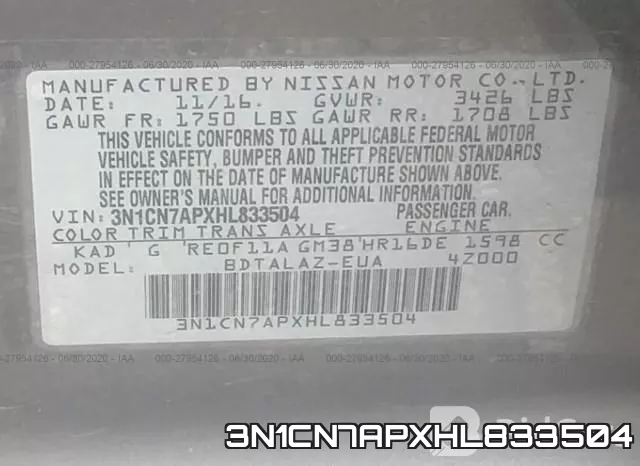 3N1CN7APXHL833504 фото 10