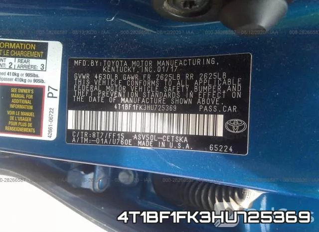 4T1BF1FK3HU725369 фото 10