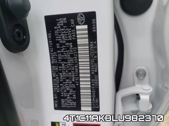 4T1C11AK8LU982370 фото 2