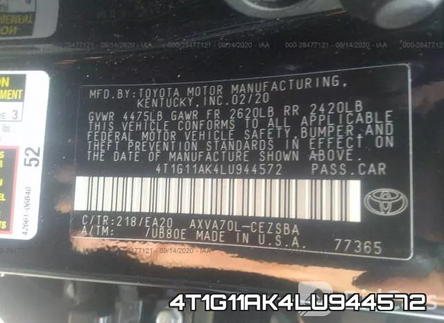 4T1G11AK4LU944572 фото 10