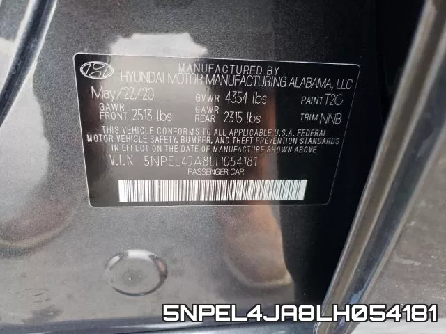 5NPEL4JA8LH054181 фото 2