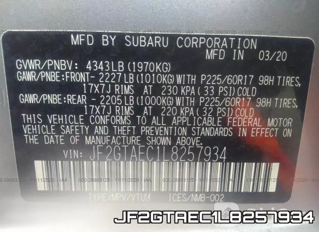JF2GTAEC1L8257934 фото 10