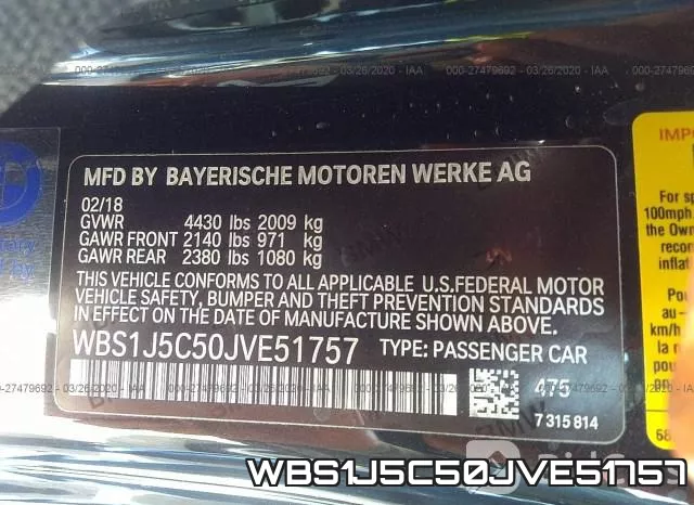 WBS1J5C50JVE51757 фото 10