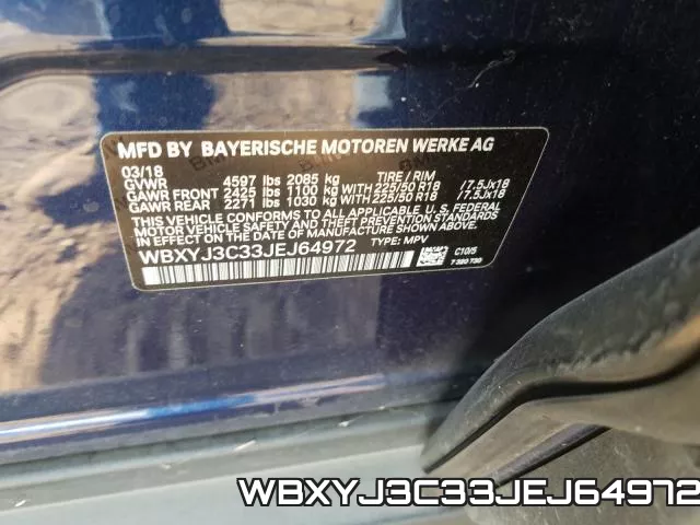 WBXYJ3C33JEJ64972 фото 2
