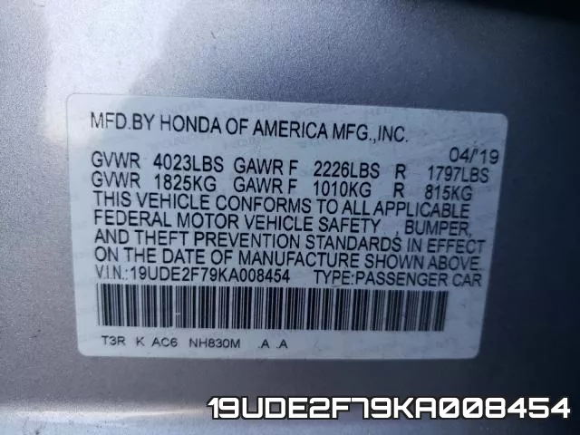 19UDE2F79KA008454 фото 2