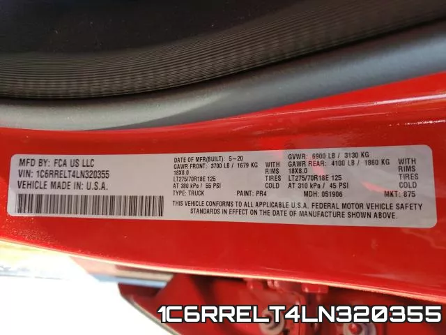 1C6RRELT4LN320355 фото 2