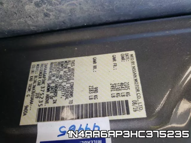 1N4AA6AP3HC375235 фото 2