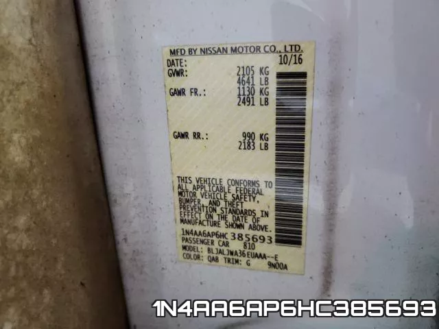 1N4AA6AP6HC385693 фото 2