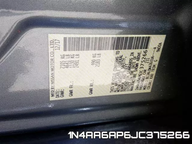 1N4AA6AP6JC375266 фото 2