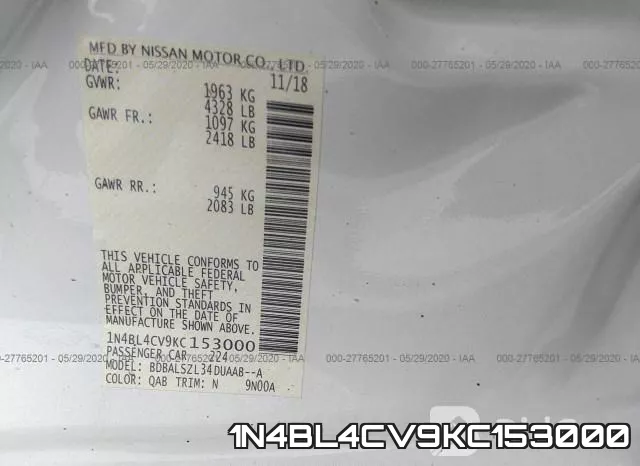 1N4BL4CV9KC153000 фото 10