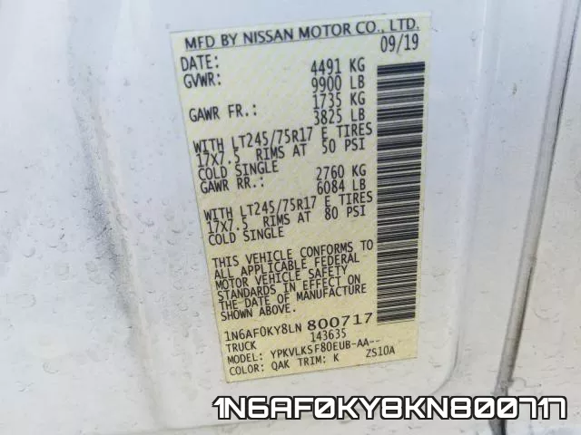 1N6AF0KY8KN800717 фото 2