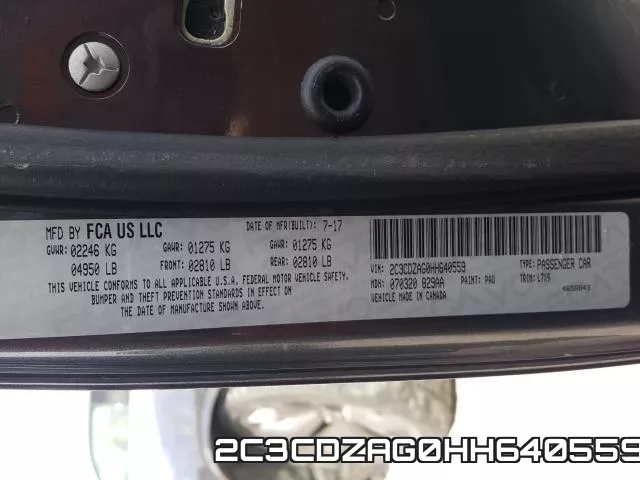 2C3CDZAG0HH640559 фото 2